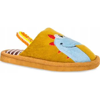 Dívčí bačkory Dětské papuče Casu s gumičkami, žluté, velikost 28