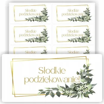 samolepka SAMOLEPKY Sladké poděkování - Sladké pohoštění pro hosty ke SVATÉ PŘIJÍMÁNÍ, 15 cm