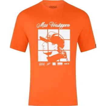 Pánské tričko Tričko Oracle Red Bull Racing - Max Verstappen MV1 oranžové S