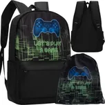 Školní batoh 22 litrů Kruzzel 24532 (Prostorný školní herní batoh + pytlík na přezůvky)