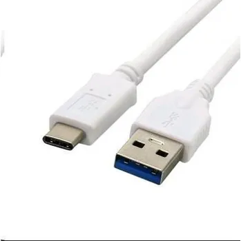 Datový kabel C-TECH kabel USB 3.0 AM na USB-C kabel (AM/CM), 1m, bílý