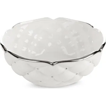 Dekorativní mísa ADORE 02 bílá / stříbrná