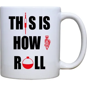Keramický hrnek s potiskem This is how I roll Objem a motiv: 330 ml ouško srdce