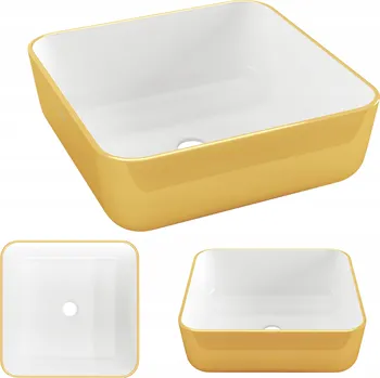 Umyvadlo Umyvadlo na desku čtvercové Invena MALAGA 39 cm zlaté