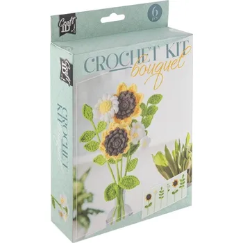 Dětské zboží Grafix Sada háčkování - Kytice květin 6 ks - žluté