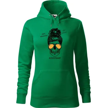 Pánská mikina Dámská mikina Život mámy Velikost (žena): 2XL, Vyberte barvu: Středně zelená