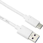 PremiumCord kabel USB-C - USB 3.0 A (USB 3.2 generation 2, 3A, 10Gbit/s) 2m, bílá