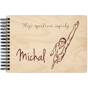Fotoalbum Dřevěné sportovní fotoalbum PLAVÁNÍ Barva vnitřních papírů: Grafitová