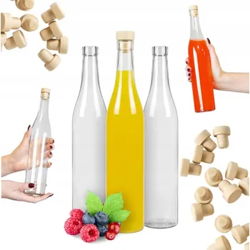 Láhev 10x Butelki ROSA 500 ml skleněná lahev s korkem na likéry víno, měsíční svit