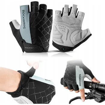 Cyklistické rukavice CYKLISTICKÉ RUKAVICE BEZ PRSTŮ GELOVÉ KRÁTKÉ NA KOLO ROCKBROS L
