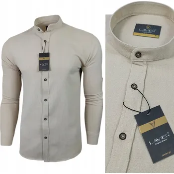 Pánské tričko Koszula męska ležérní bavlna tričko s dlouhým rukávem LAVIER , velikost XXL