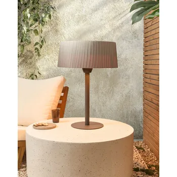 Přímotop Elektrický stolní venkovní ohřívač šedý ocelový halogenový přenosný 1500 W zahradní příslušenství Beliani