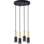 TK LIGHTING Lustr - ELIT 4364, Ø 30 cm, 230V/10W/4xGU10, černá/zlatá