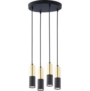 TK LIGHTING Lustr - ELIT 4364, Ø 30 cm, 230V/10W/4xGU10, černá/zlatá