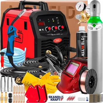 Svářečka INVERTOROVÁ SVÁŘEČKA IDEAL TECNO MIG 220 S PÁJENÍM 230V 220A MMA FLUX