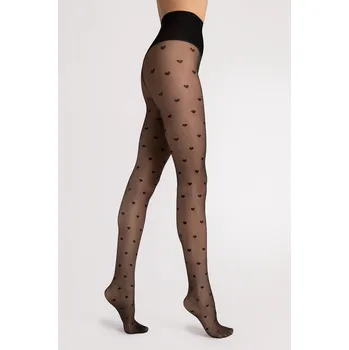 Dámské punčochy Silonkové punčocháče Fiore Heartbeat 20 DEN F5007 Barva: Černá, Velikost: 3-M