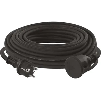 Napájecí kabel EMOS Venkovní prodlužovací kabel 20 m / 1 zásuvka / černý / guma-neopren / 230 V / 1,5 mm2