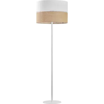Stojací lampa TK LIGHTING Stojací lampa - LINOBIANCO 5241, Ø 50 cm, 230V/15W/1xE27, bílá/hnědá
