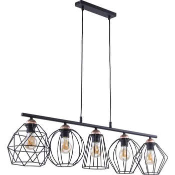 TK LIGHTING Lustr - GALAXY 1649, 230V/15W/5xE27, černá/měď