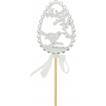 Velikonoční dekorace Vajíčko perforované s ptáčkem zápich 6x4,5/35 cm