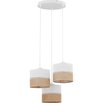 TK LIGHTING Lustr - LINOBIANCO 6575, Ø 47 cm, 230V/15W/3xE27, bílá/hnědá