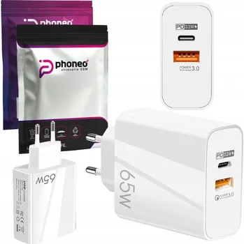Síťová nabíječka Phoneo 65W GaN USB USB-C Quick Charge