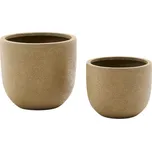 Set dvou žlutých zahradních květináčů Kave Home Selvi