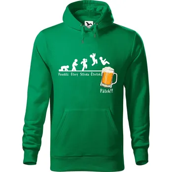 Pánská mikina Pánská mikina s potiskem Týden Velikost (muž): L, Vyberte barvu: Středně zelená