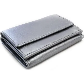 Módní doplněk Arwel Dámská kožená mini peněženka - česká výroba; tmavě stříbrná