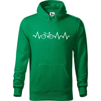 Pánská mikina Pánská mikina s potiskem Tep kolo Velikost (muž): S, Vyberte barvu: Středně zelená