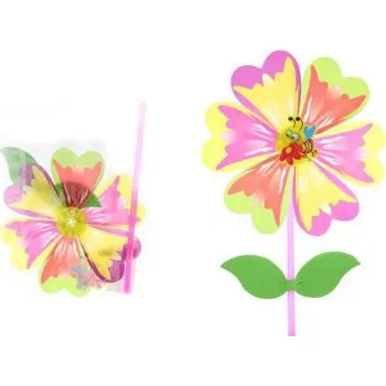 Hračka na písek Větrník květina - žluto/růžová