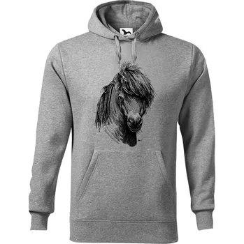 Dámská mikina Mikina - Shetlandský pony Barva: Šedá (12), Velikost: L, Střih: Pánské