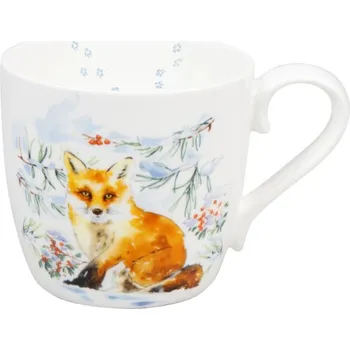 Könitz porcelán, Německo KP - Porcelánový hrnek Winter Fox - zimní liška - 450 ml
