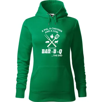 Pánská mikina Dámská mikina BAR-B-Q Velikost (žena): M, Vyberte barvu: Středně zelená
