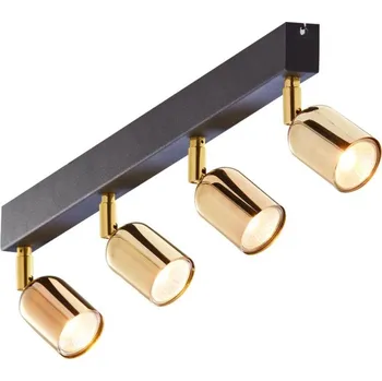 TK LIGHTING Bodový lustr - TOP 6033, 230V/10W/4xGU10, zlatá/černá