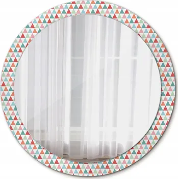 Zrcadlo Koupelnové zrcadlo s rámem, Geometrický vzor, 90 cm