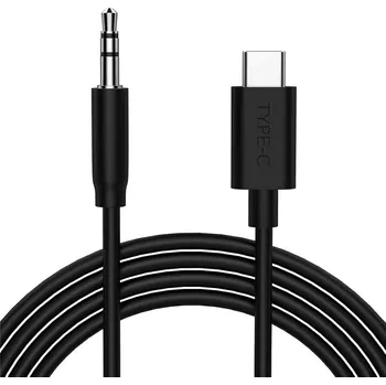 Datový kabel Redukce USB-C to 3.5mm Audio AUX kabel Černá