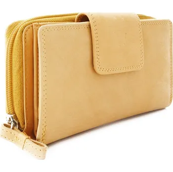 Módní doplněk Arwel Dámská kožená peněženka se zápinkou - česká výroba; žlutá