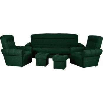 Sedací souprava Sedací souprava ARNOLD 3 + 1 + 1 + taburety zelená