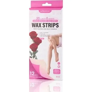 Přípravek na depilaci a epilaci Depilační pásky na nohy a tělo se studeným vosk, 6 kusů, WAX STRIPS RŮŽOVÉ (Růžové)