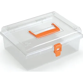 Organizér na kosmetiku PROSPERPLAST Plastový organizér - NUF LOW Rozměr: 24,5x21,4x10 cm, Barva: oranžová