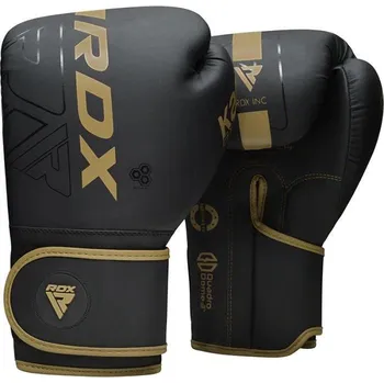 Boxerské rukavice RDX Boxerské tréninkové rukavice F6 Kara zlaté 6 oz 6 oz + DÁREK