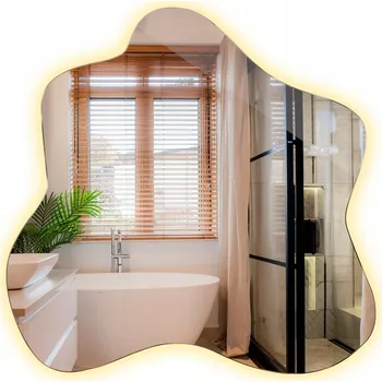 Zrcadlo Zrcadlo Teplé LED Glamour Koupelnové Nepravidelné Premium Připraveno k Montáži