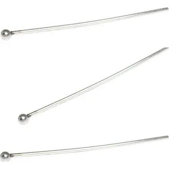 Materiál na výrobu šperku Ketlovací nýty 20x2x0,7mm s kuličkou - 100Ks - 316 / 100Ks