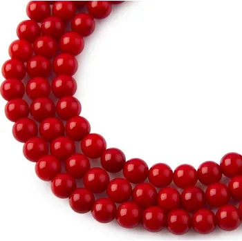Dětské navlékací korálky Korálky z minerálu Korál červený 6 mm