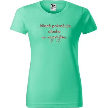 Dámské tričko Dámské tričko s potiskem Klidně pokračujte Barva trička: Mátová - 95, Velikost: 2XL