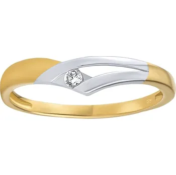 Šperk Snubní zlatý prsten Monica s Brilliance Zirconia ze žlutého a bílého 14kt zlata