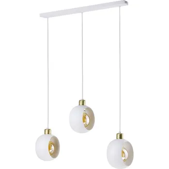 TK LIGHTING Lustr - CYKLOP 2743, 230V/15W/3xE27, bílá/zlatá