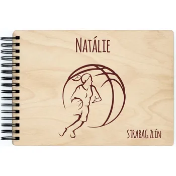 Fotoalbum Dřevěné sportovní fotoalbum BASKETBAL II Barva vnitřních papírů: Latte