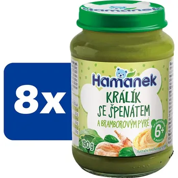 Hamánek Králík se špenátem a bramborovým pyré - 8 x 190 g